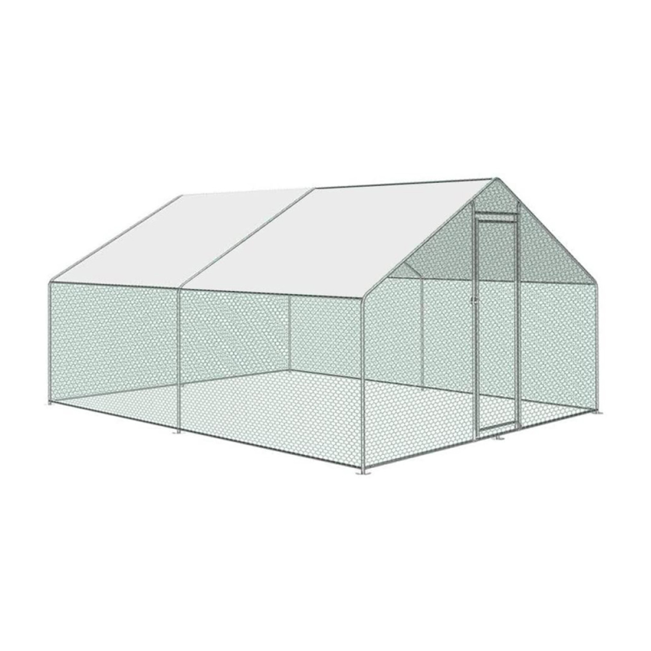 Țarc pentru găini, din oțel galvanizat, 3 × 3 × 2 m