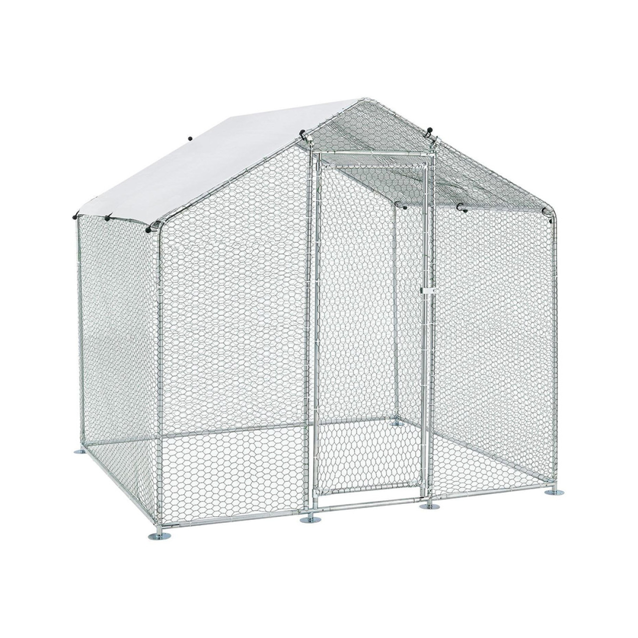 Țarc pentru găini, din oțel galvanizat, 2,2 × 1,4 × 2 m