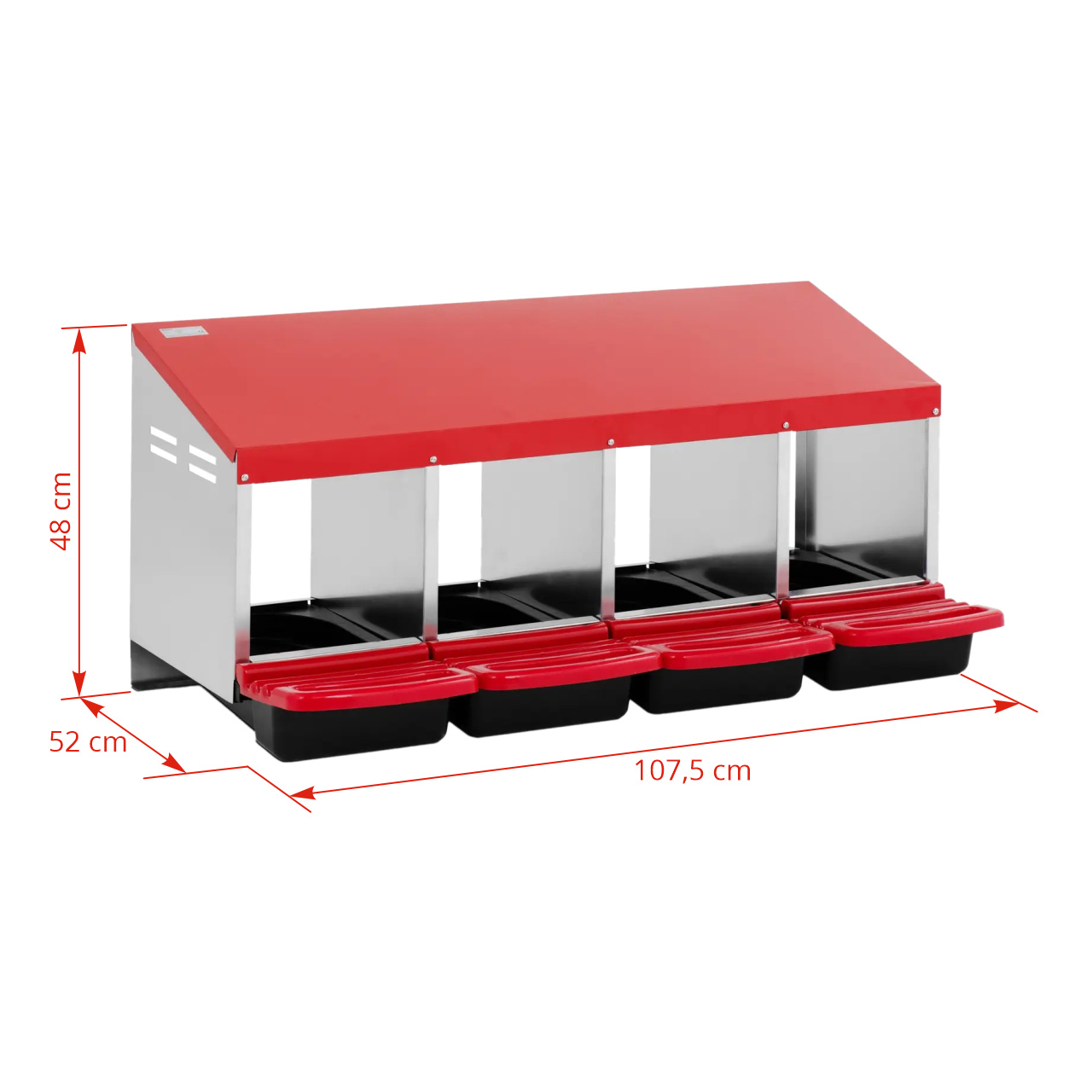 Cuibar pentru găini, din oțel galvanizat, 4 compartimente