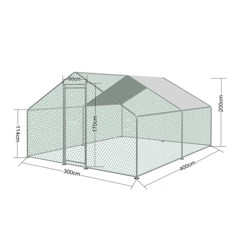 Țarc pentru găini, din oțel galvanizat, 3 × 4 × 2 m