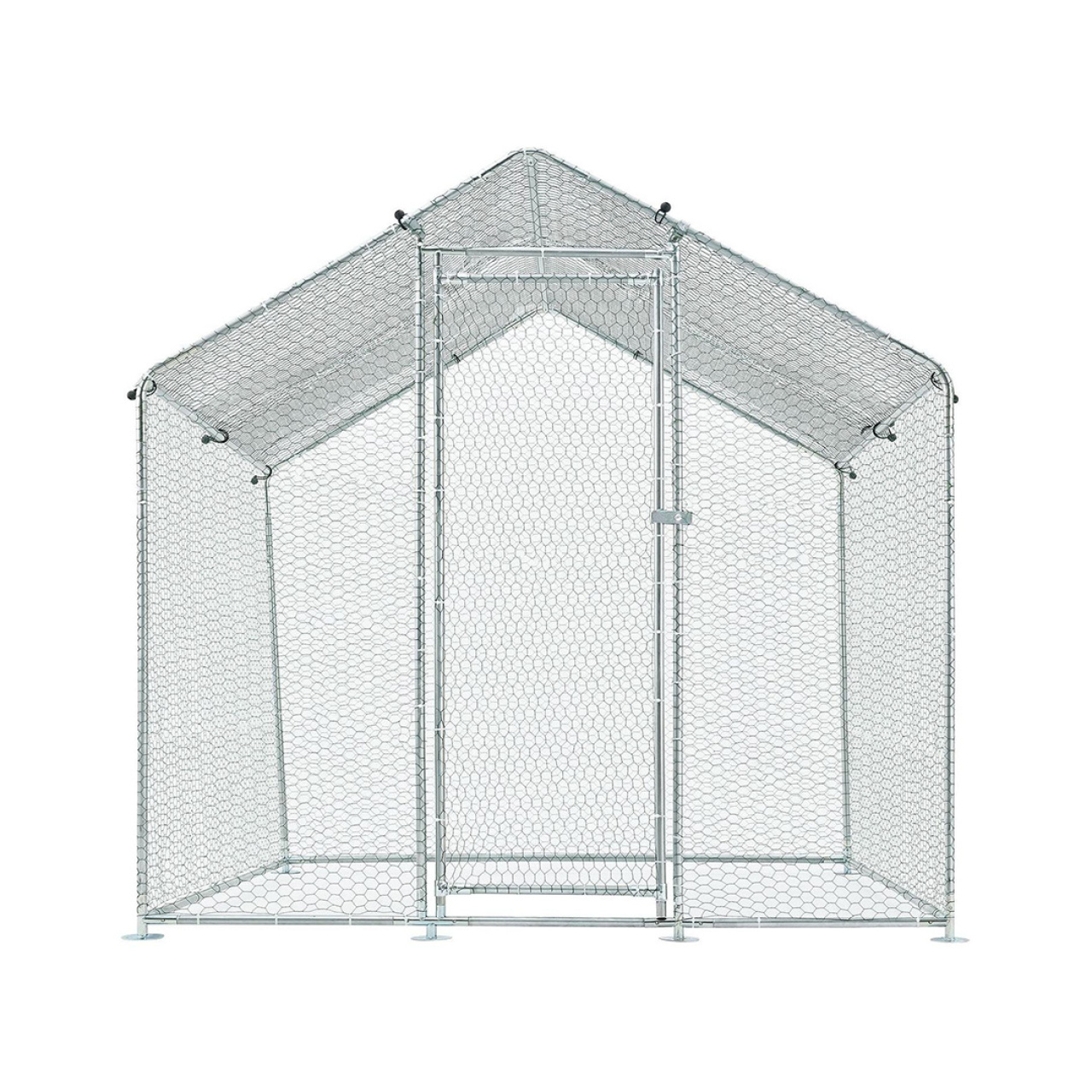 Țarc pentru găini, din oțel galvanizat, 2,2 × 1,4 × 2 m